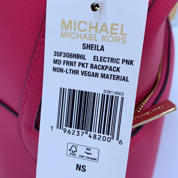 MICHAEL KORS Sheila Medium Front Packet Backpack ELECTRIC PINK COLOR - Picture 15 of 15